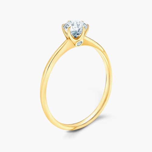 Pierścionek zaręczynowy The Journey: złoty, diament laboratoryjny